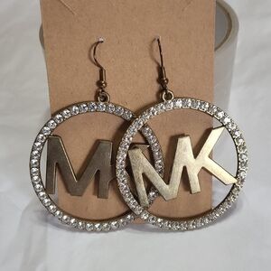 Gold and Silver Michael Kors Logo Earrings
